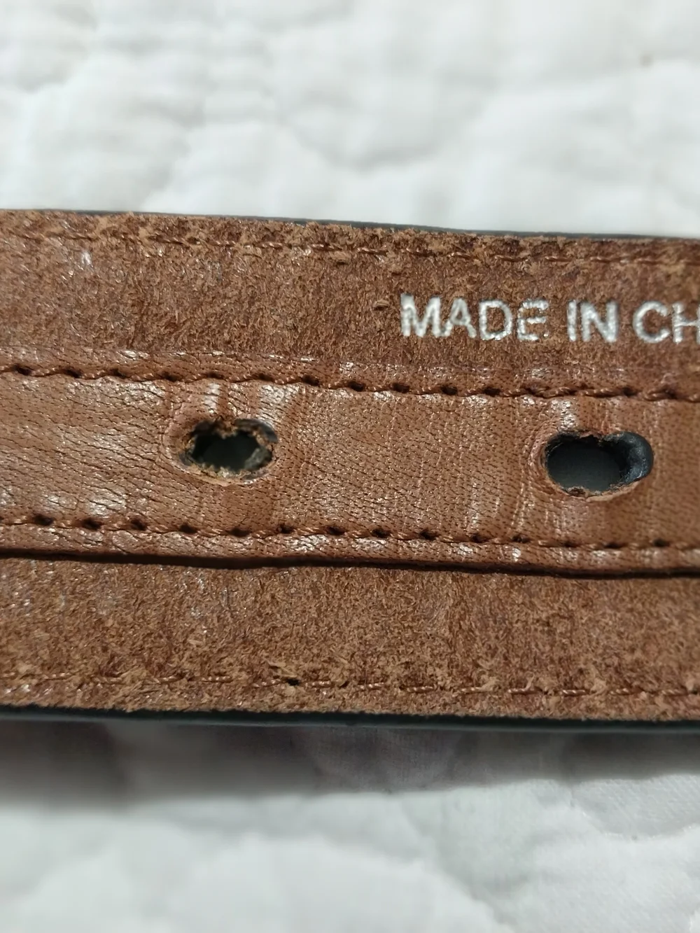NOCONA Brown Haircalf Belt with Blue Crystal Accents Size 34 .